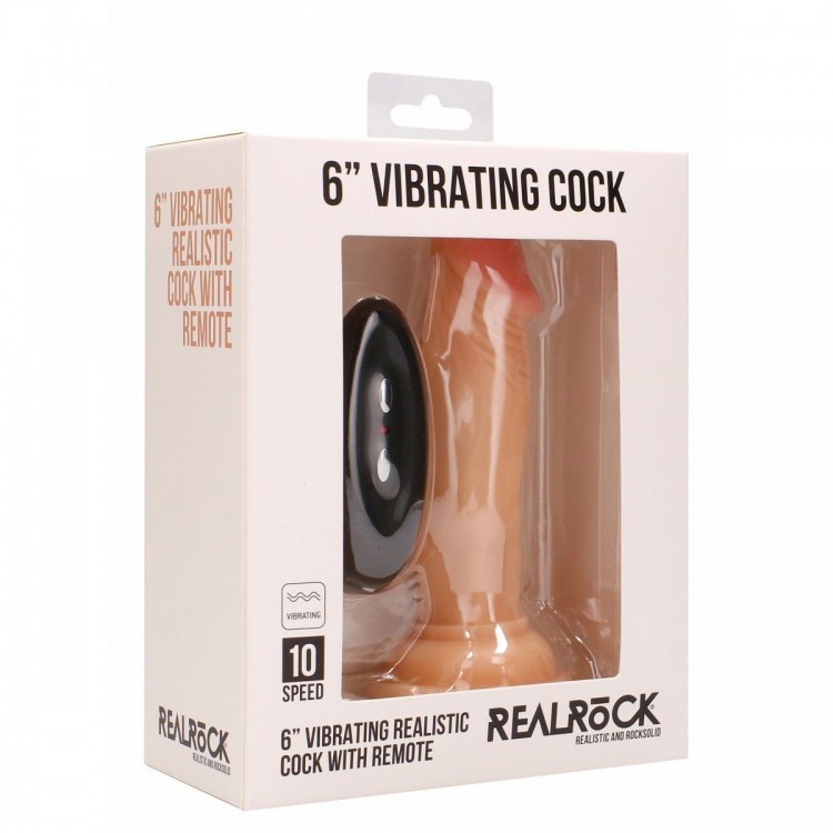 Телесный вибратор-реалистик Vibrating Realistic Cock 6 - 15 см.