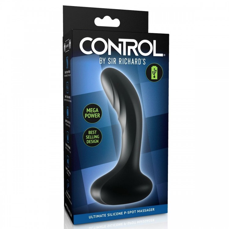 Черный массажер простаты Ultimate Silicone P-Spot Massager - 13,9 см.