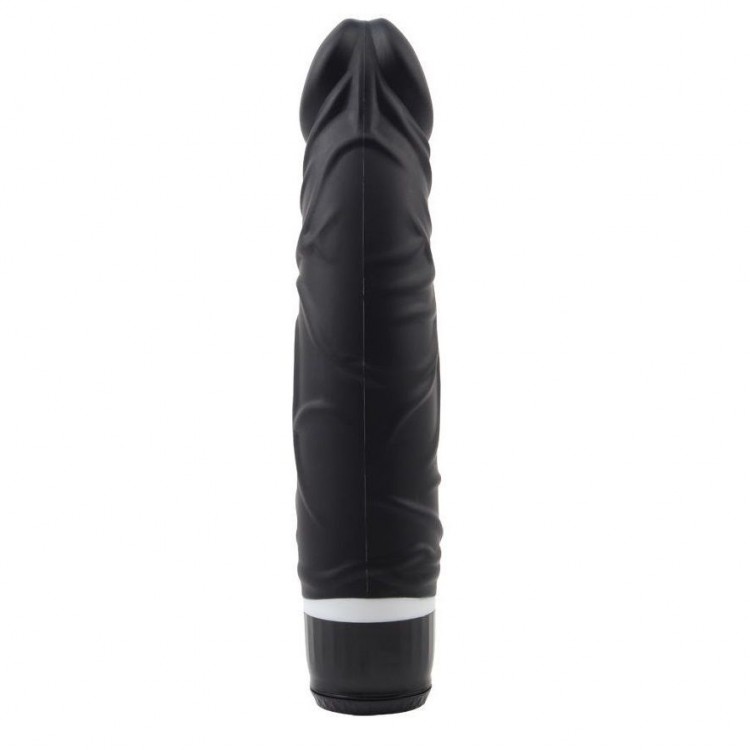 Черный вибратор-реалистик Thick Realistic Dildo - 19,5 см.