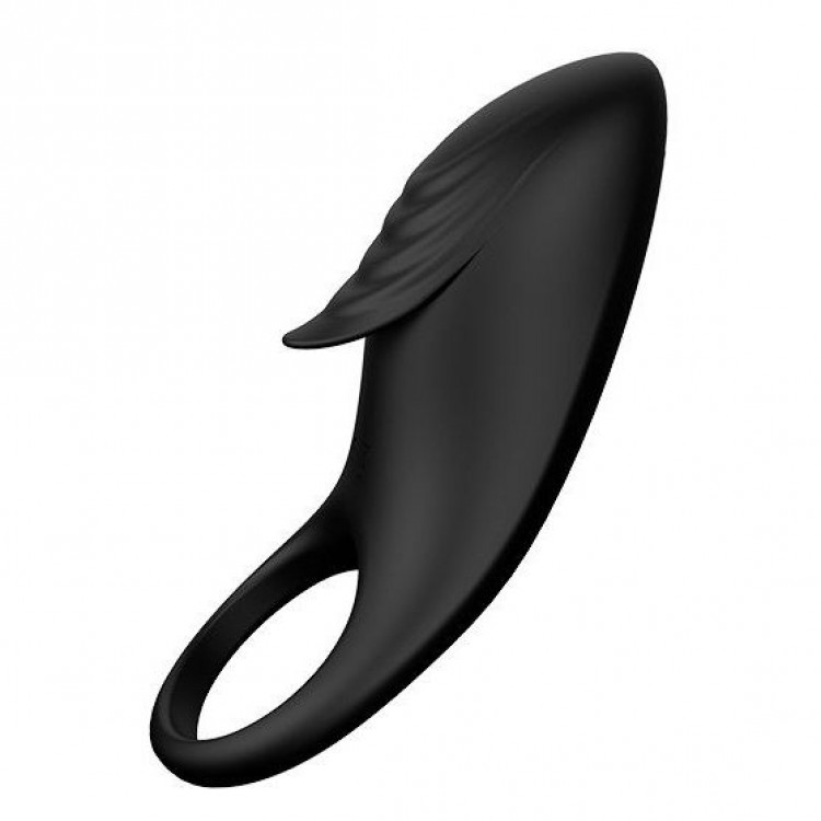 Черное эрекционное виброкольцо Remote Cockring