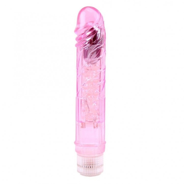 Розовый вибратор Glitters Boy - 26,5 см.