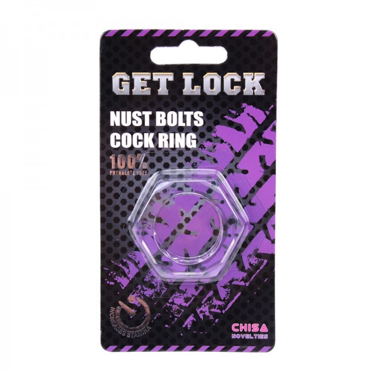Прозрачное эрекционное кольцо-шестигранник Nust Bolts Cock Ring Прозрачное эрекционное кольцо-шестигранник Nust Bolts Cock Ring