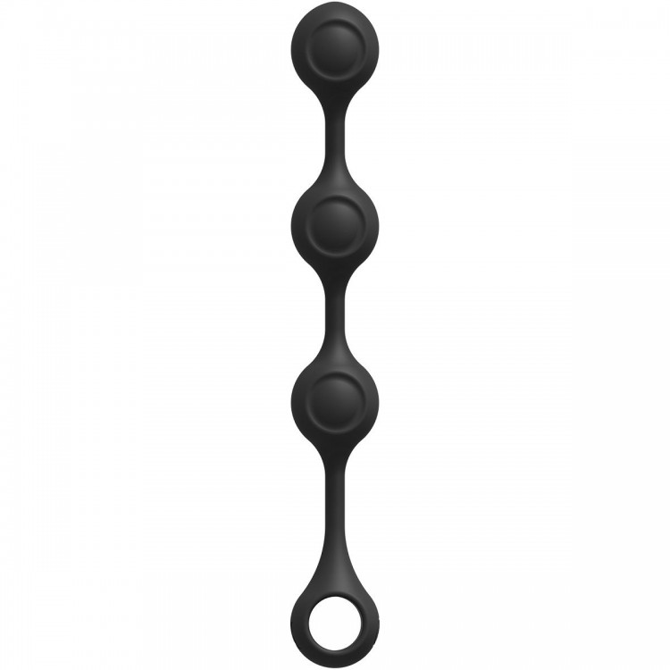 Черные утяжеленные анальные шарики Anal Essentials Weighted Silicone Anal Balls - 34,3 см.