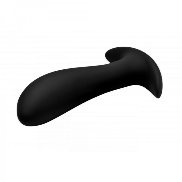 Черный стимулятор простаты Silicone Prostate Vibrator with Remote Control - 12 см.