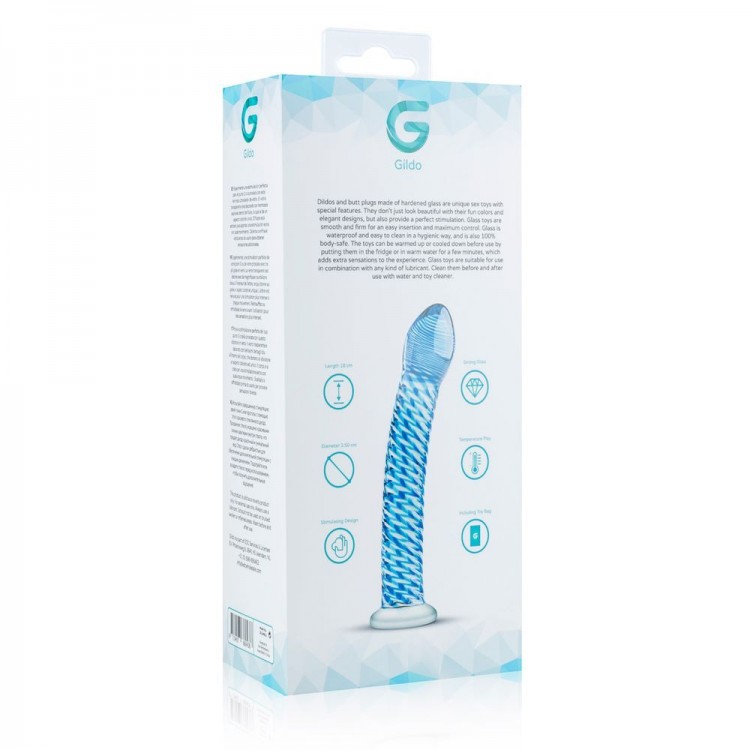 Голубой стеклянный фаллоимитатор Glass Dildo No.5 - 18 см.