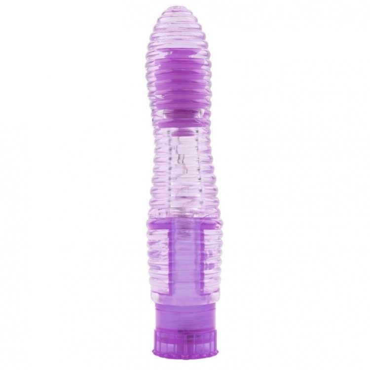 Фиолетовый вибратор с рёбрышками Lines Exciter - 16,2 см.
