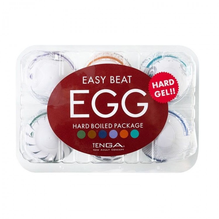Набор из 6 мастурбаторов Tenga EGG Hard Boiled с различным рельефом