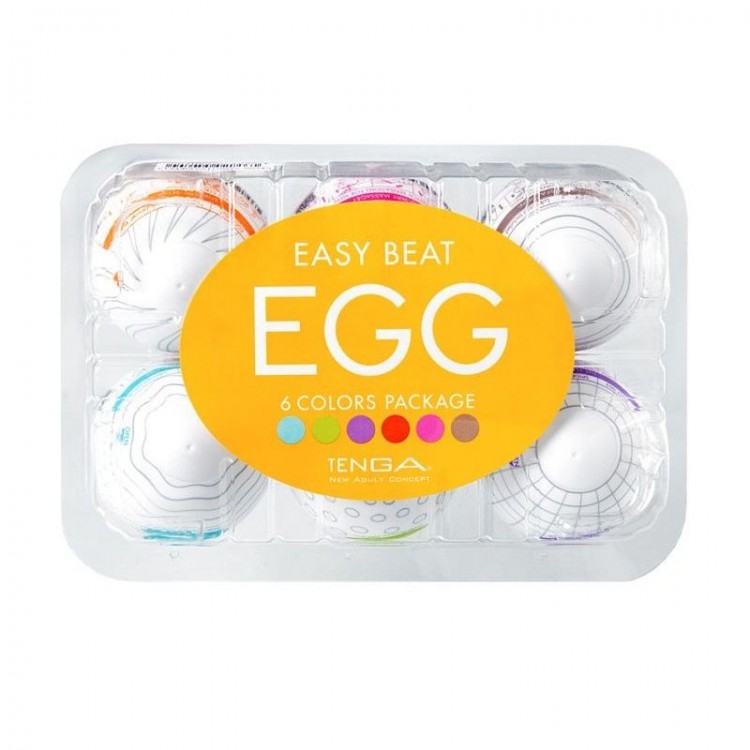 Набор из 6 мастурбаторов-яиц Tenga EGG Strong Sensations с различными рельефом