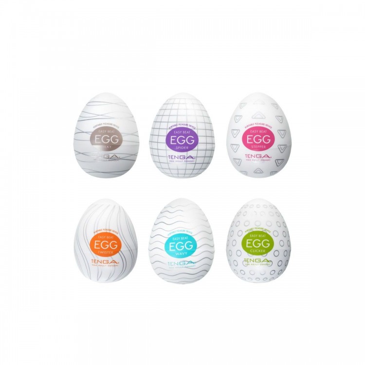 Набор из 6 мастурбаторов-яиц Tenga EGG Strong Sensations с различными рельефом
