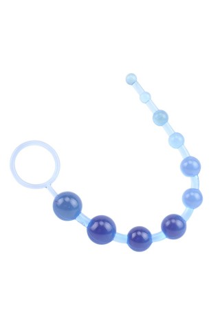 Голубая анальная цепочка Sassy Anal Beads - 26,7 см.