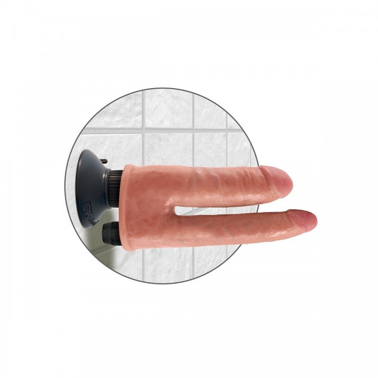 Двойной телесный вибратор со съемной присоской Double Vibrating Double Penetrator - 20,3 см.