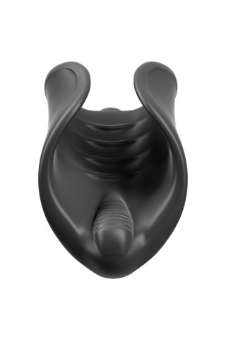 Чёрный мастурбатор Vibrating Silicone Stimulator с вибрацией