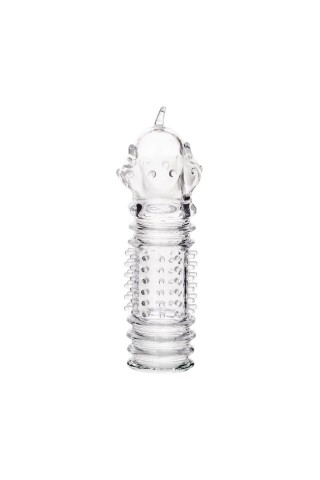 Прозрачная насадка на пенис TOYFA A-Toys с расширенной головкой - 15,3 см.
