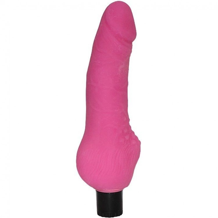 Розовый реалистичный вибратор VIBRO REALISTIC - 24 см.