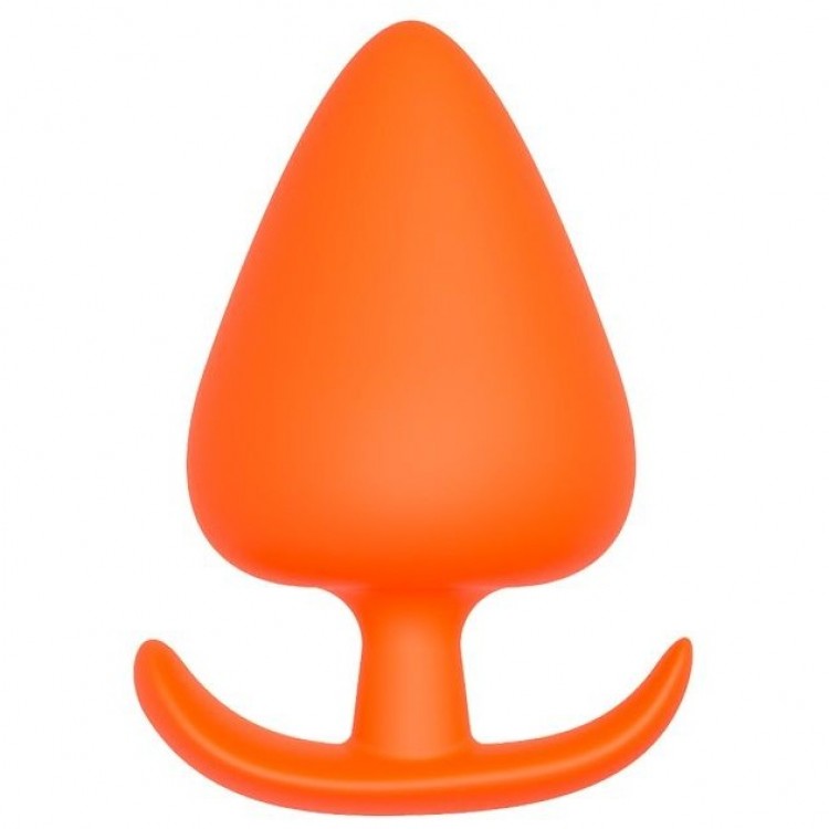 Оранжевая анальная пробка PLUG WITH T-HANDLE - 13,4 см.