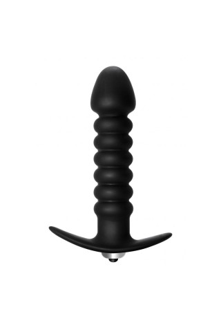 Чёрная анальная вибропробка Twisted Anal Plug - 13 см.