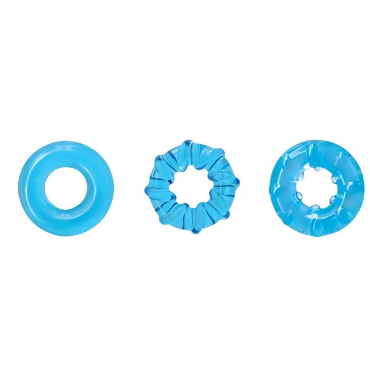 Набор из 3 голубых эрекционных колец Dyno Rings