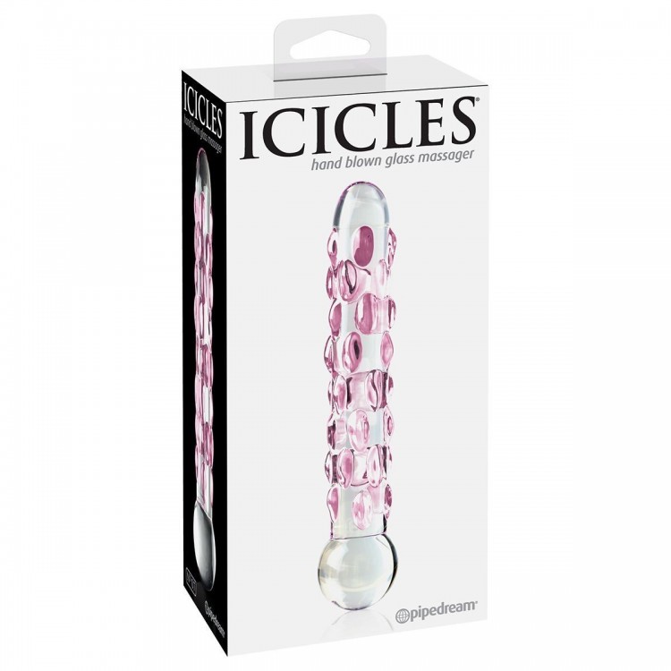 Стеклянный фаллоимитатор Icicles №7 - 17,8 см.