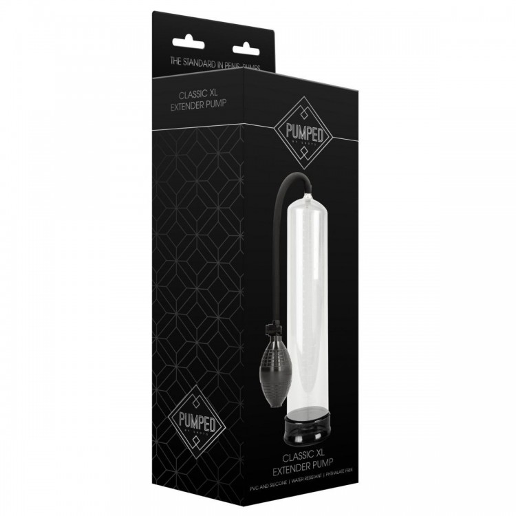 Прозрачная вакуумная помпа с насосом в виде груши Classic XL Extender Pump Прозрачная вакуумная помпа с насосом в виде груши Classic XL Extender Pump