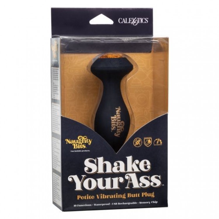 Черная анальная вибропробка с оранжевым кристаллом Naughty Bits Shake Your Ass - 10,75 см. Черная анальная вибропробка с оранжевым кристаллом Naughty Bits Shake Your Ass - 10,75 см.