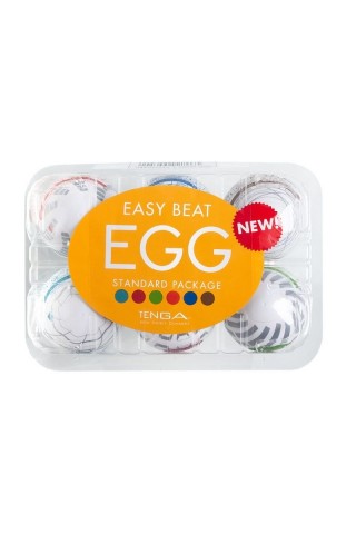 Набор из 6 мастурбаторов Tenga EGG Easy Beat с различным рельефом