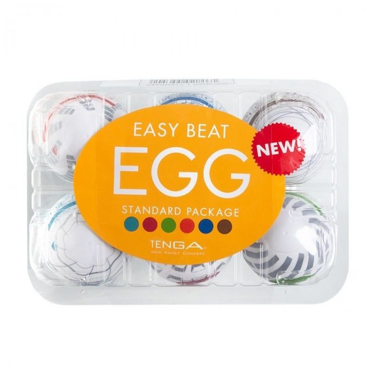 Набор из 6 мастурбаторов Tenga EGG Easy Beat с различным рельефом