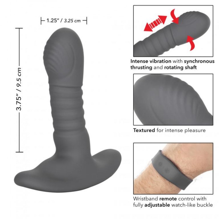 Серый массажер простаты Thrusting Rotator Probe - 11,25 см. Серый массажер простаты Thrusting Rotator Probe - 11,25 см.