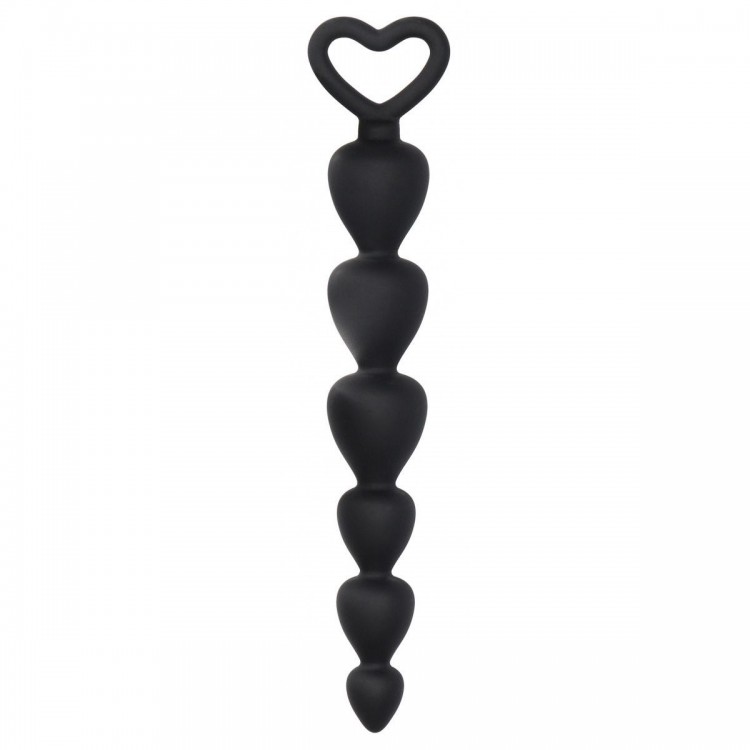 Черная анальная елочка Silicone Anal Beads - 17,5 см.