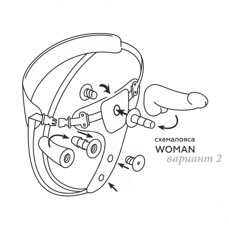 Реалистичный страпон Woman Midi с вагинальной пробкой - 19 см.