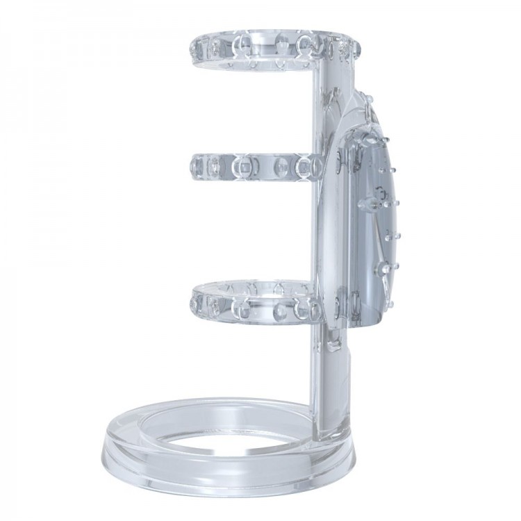Прозрачная насадка-клетка с вибрацией Vibrating Cock Cage - 7,6 см.
