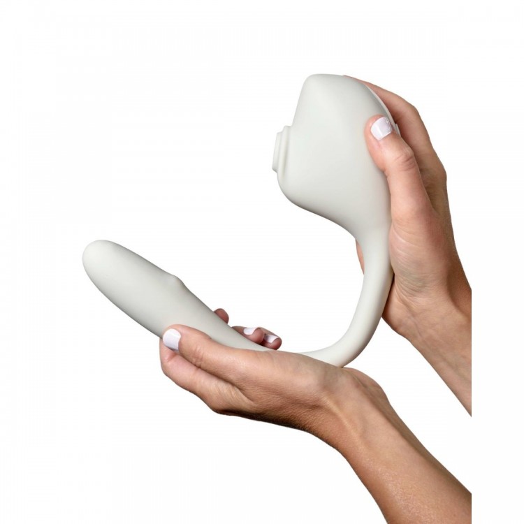Серый вакуумный стимулятор с отростком Ose 2 Premium Robotic Massager