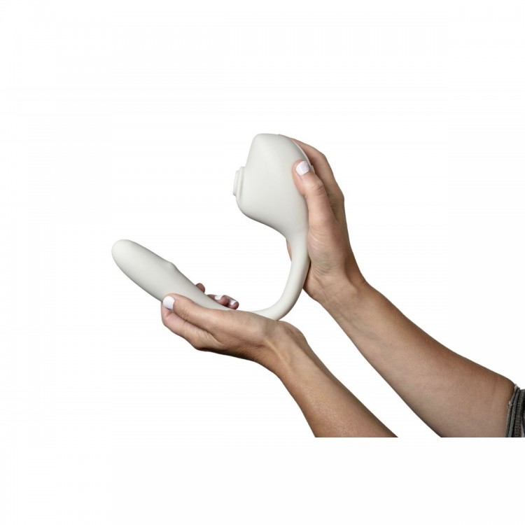 Серый вакуумный стимулятор с отростком Ose 2 Premium Robotic Massager