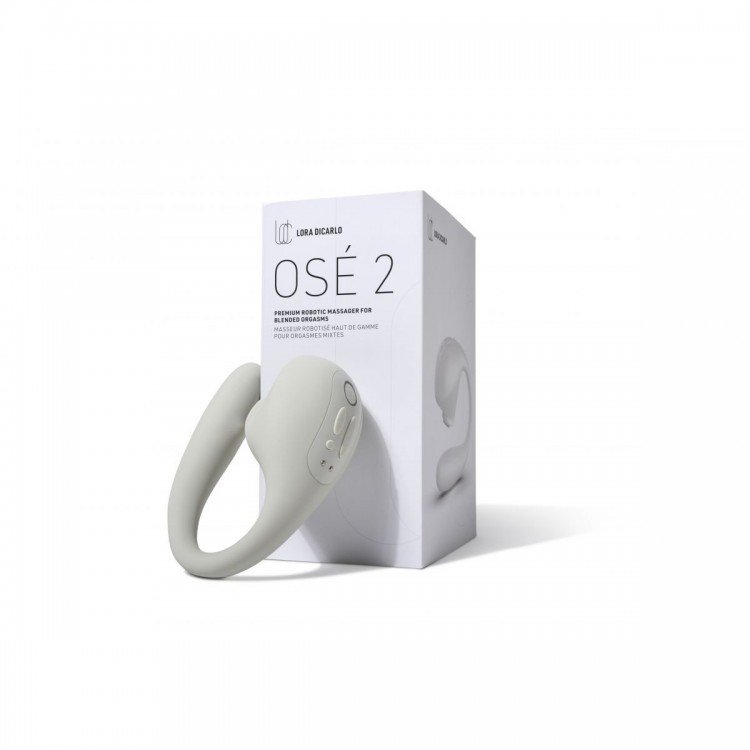 Серый вакуумный стимулятор с отростком Ose 2 Premium Robotic Massager