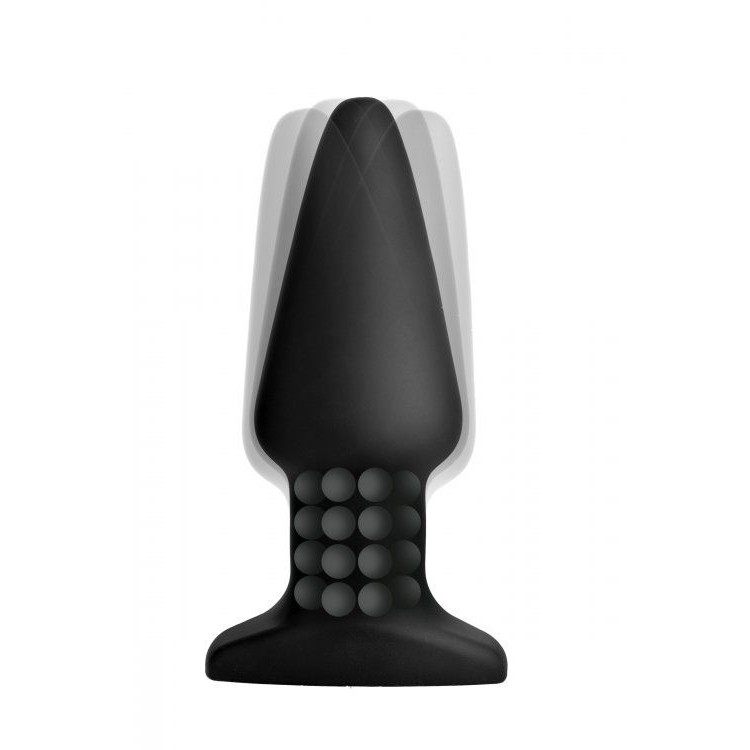 Черная анальная пробка Model R Smooth Rimming Plug with Remote - 14,2 см.