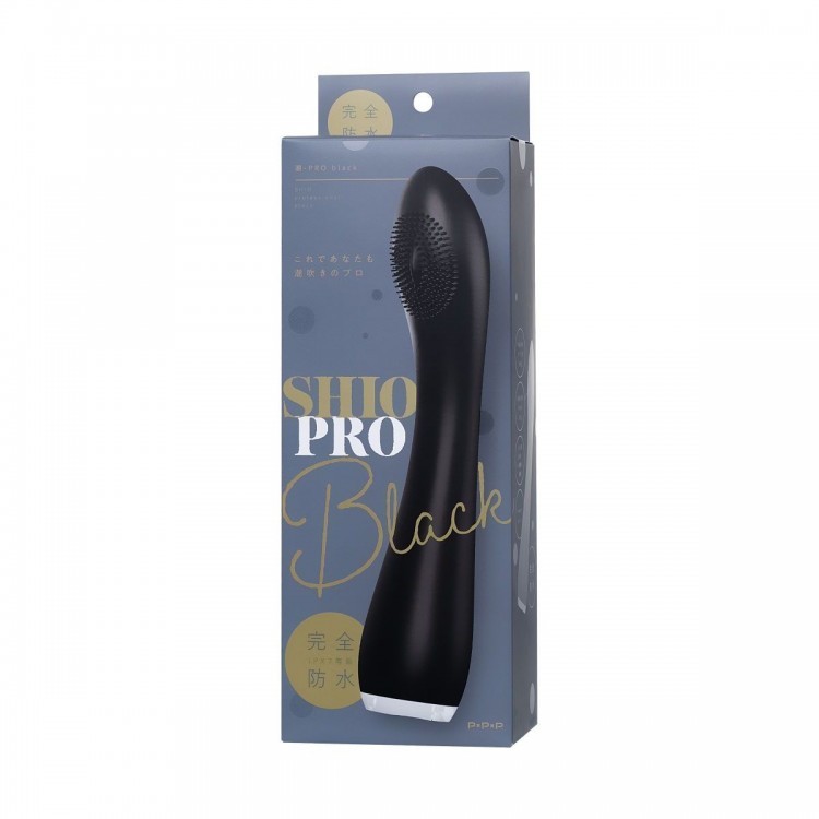 Черный вбратор PPP SHIO-PRO - 21 см.