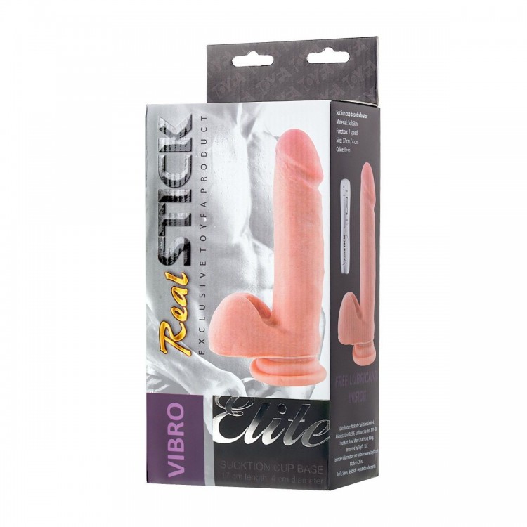 Реалистичный вибратор TOYFA RealStick Elite Vibro - 20 см.