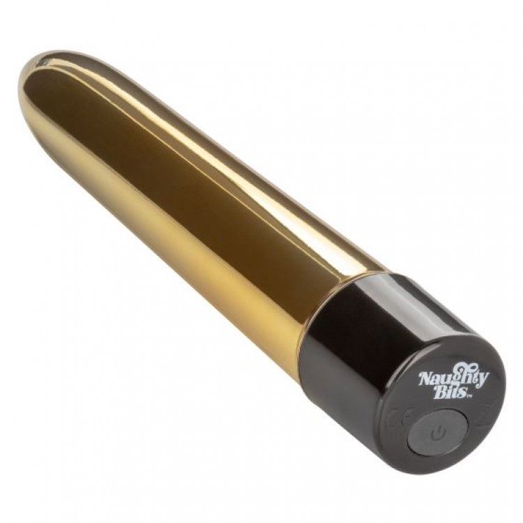 Золотистый классический вибратор Naughty Bits Gold Dicker Personal Vibrator - 19 см. Золотистый классический вибратор Naughty Bits Gold Dicker Personal Vibrator - 19 см.