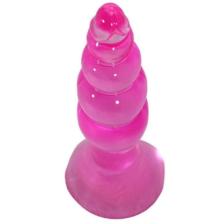 Бордовый гелевый анальный массажер HONEY DOLLS - 18 см. Бордовый гелевый анальный массажер HONEY DOLLS - 18 см.