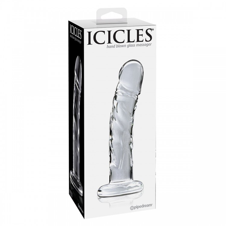 Прозрачный стеклянный фаллоимитатор Icicles №62 - 16,5 см.