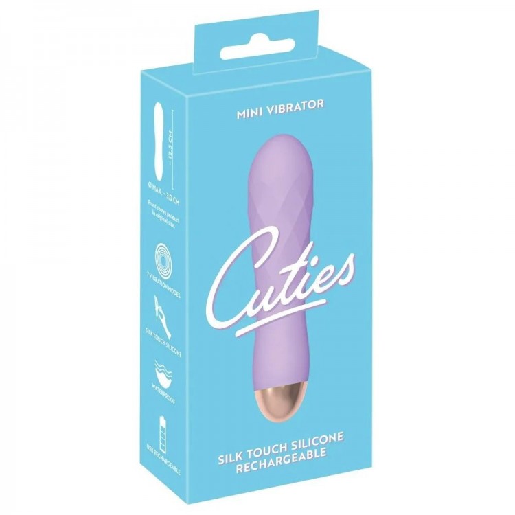 Сиреневый рельефный мини-вибратор Cuties 2.0 - 12,5 см. Сиреневый рельефный мини-вибратор Cuties 2.0 - 12,5 см.