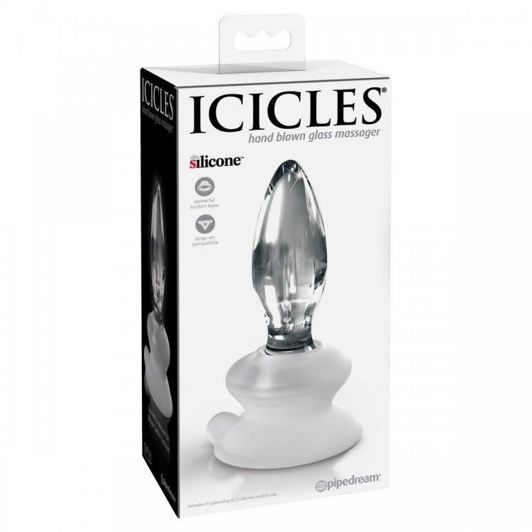 Прозрачная стеклянная пробка Icicles №91 с силиконовой присоской - 10 см. Прозрачная стеклянная пробка Icicles №91 с силиконовой присоской - 10 см.