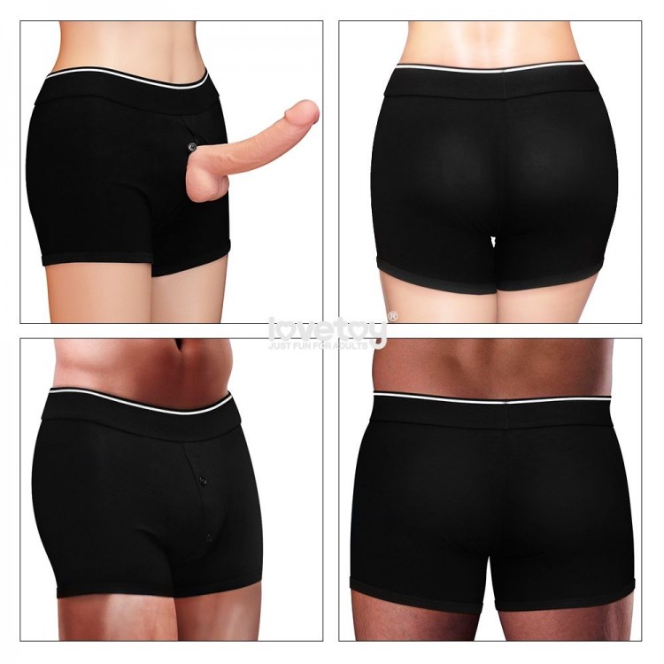 Черные шорты для крепления насадок Strapon Shorts