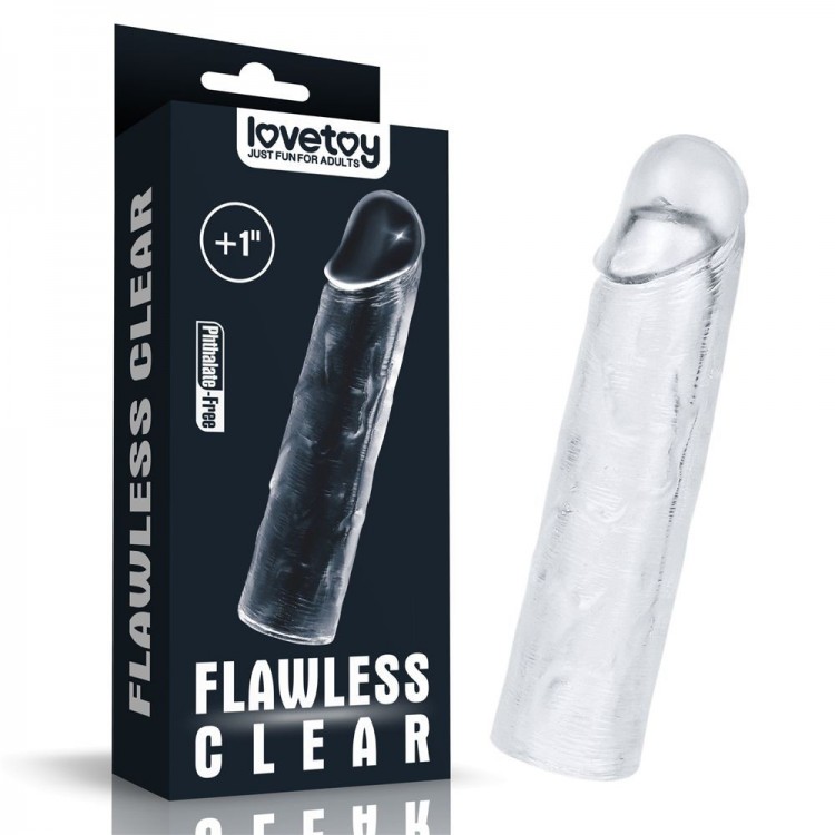 Прозрачная насадка-удлинитель Flawless Clear Penis Sleeve Add 1 - 15,5 см.