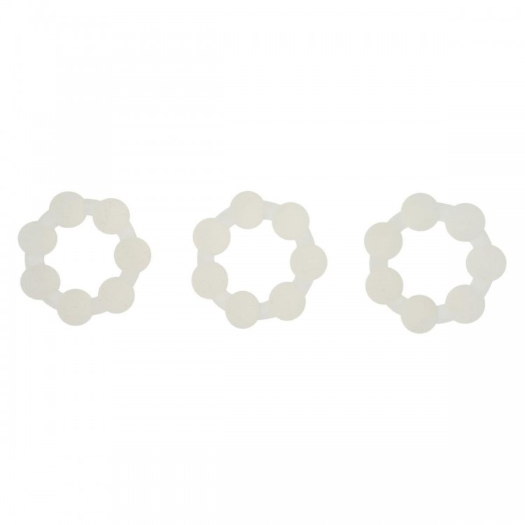 Набор из 3 больших одинаковых эрекционных колец Love Rings With Balls