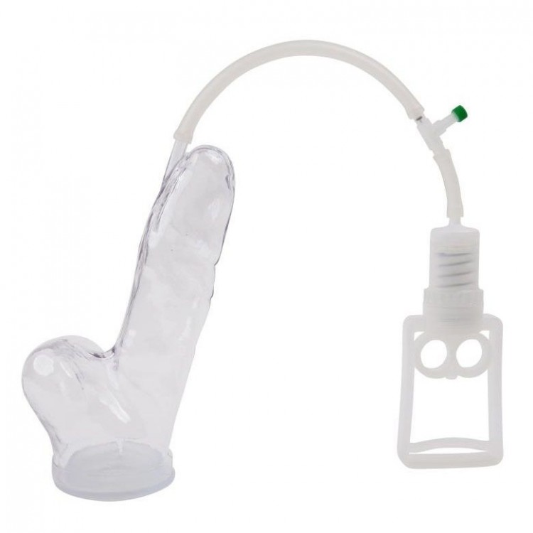 Реалистичная вакуумная помпа с насосом-поршнем Realistic Penis Pump Professional