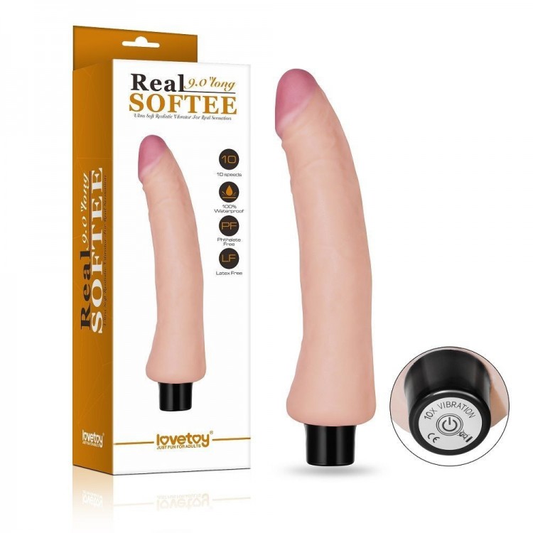 Реалистичный вибратор Real Softee - 22,8 см. Реалистичный вибратор Real Softee - 22,8 см.