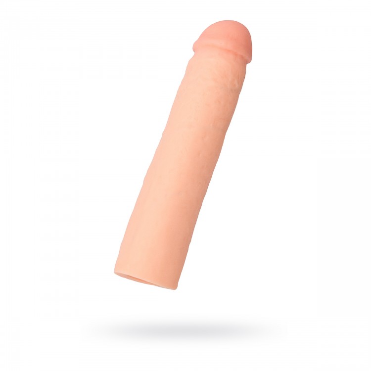 Фаллическая насадка телесного цвета XLover - 18 см.