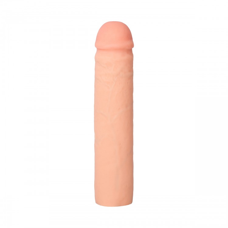 Фаллическая насадка телесного цвета XLover - 18 см.