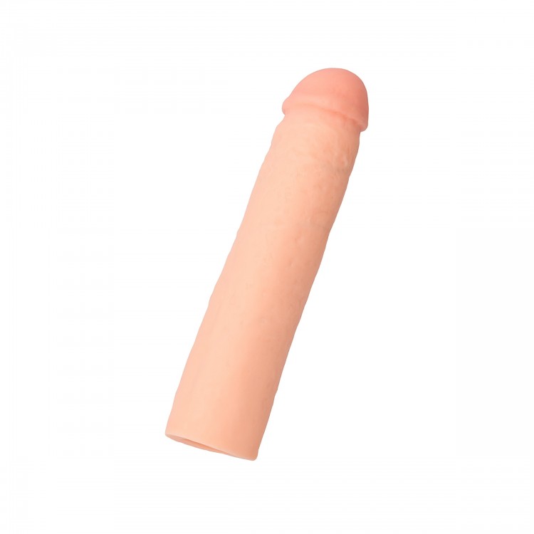 Фаллическая насадка телесного цвета XLover - 18 см.