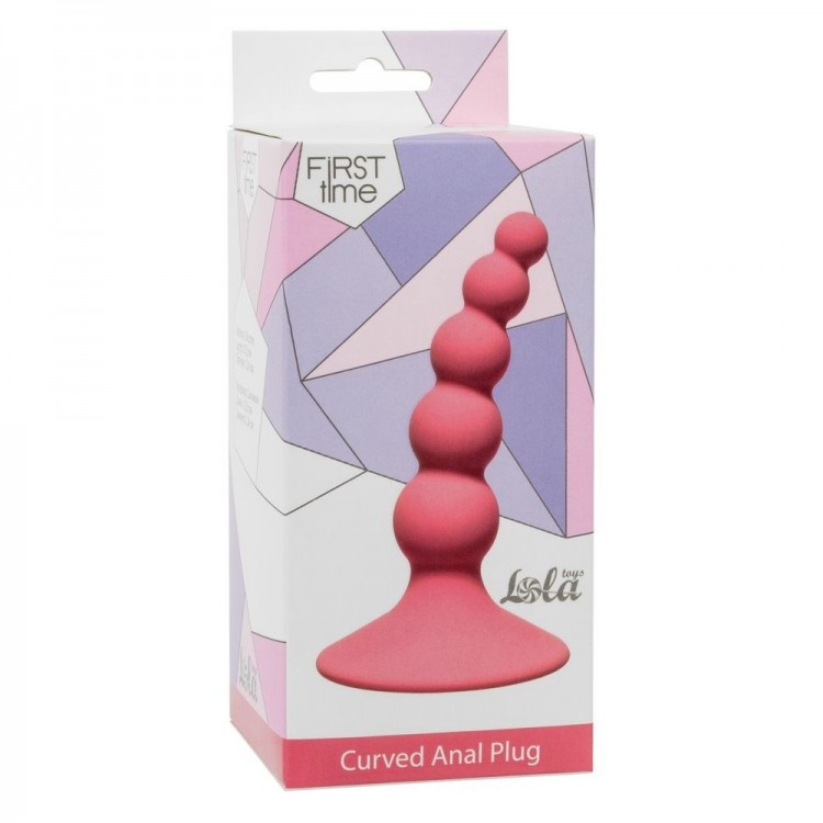 Розовая анальная пробка Ribbed Plug Pink - 10,5 см.